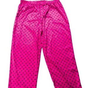 Black Polka Dot Pink Soft Fleece Pajama Pants